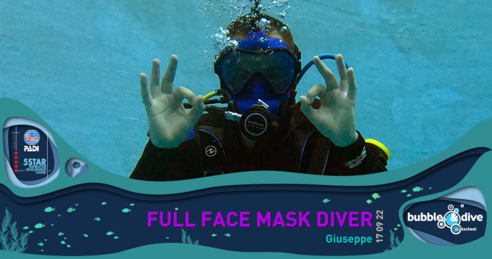 Proficiat Giuseppe! PADI Full Face Mask Diver