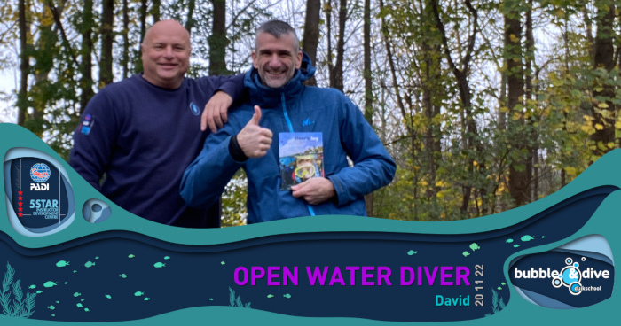Proficiat David! Open Water Diver