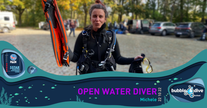 Proficiat Michele! Open Water Diver