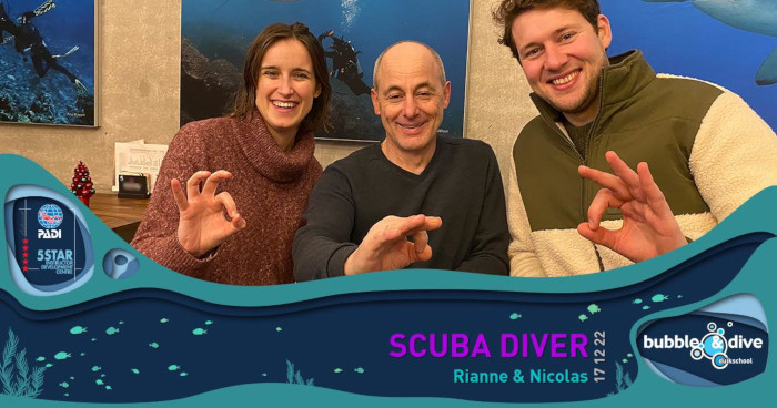 Proficiat Rianne en Nicolas! PADI Scuba Divers