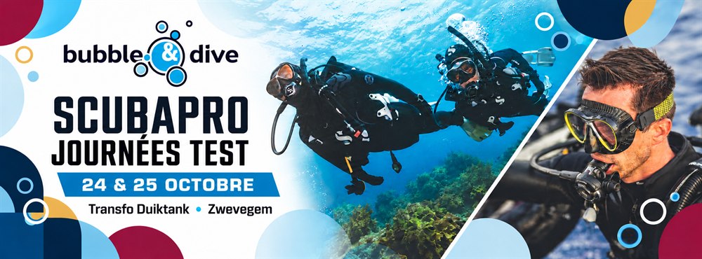 Journées Test SCUBAPRO les 24 et 25 octobre 2026 au Transfo Duiktank à Zwevegem