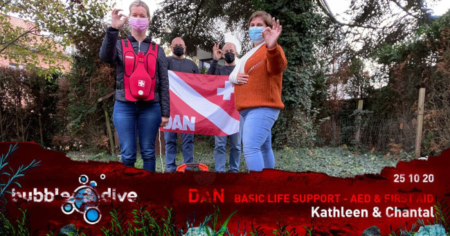 Proficiat Kathleen en Chantal! DAN Basic Life Support bij Bubble and Dive