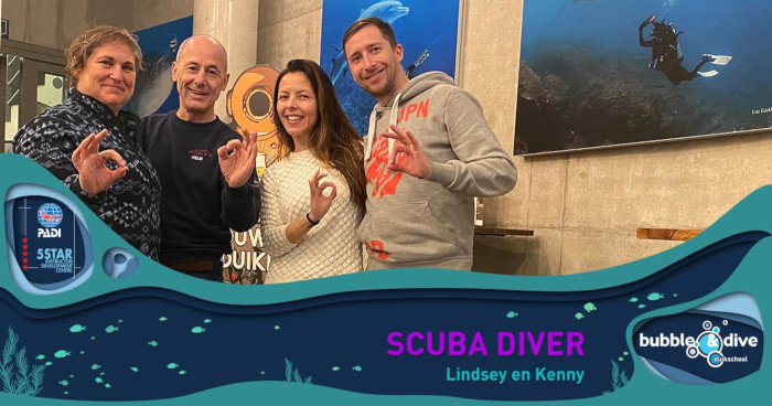 Proficiat Lindsey en Kenny! PADI Scuba Divers