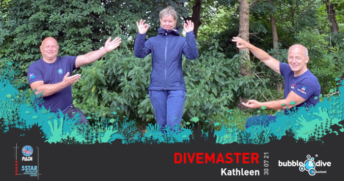 Proficiat Frederik met het behalen van je PADI Advanced Open Water Diver brevet Divemaster Kathleen