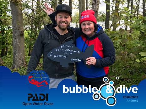Proficiat Anthony met het behalen van je PADI Open Water Diver brevet!