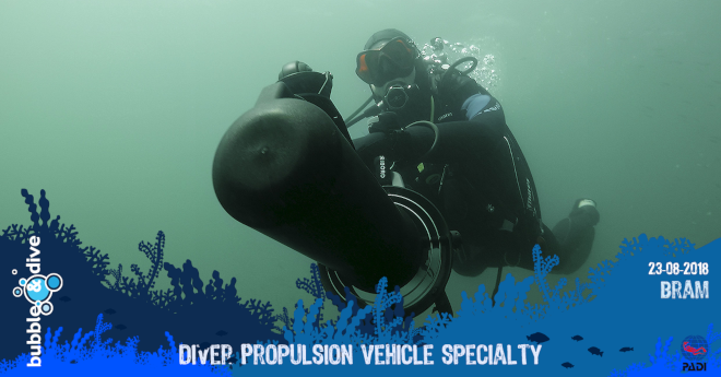 Proficiat Bram met het behalen van je PADI Diver Propulsion Vehicle Specialty brevet!