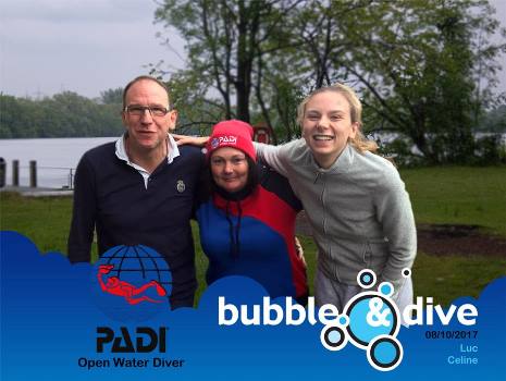 Proficiat Celine en Luc met het behalen van je PADI Open Water Diver brevet!