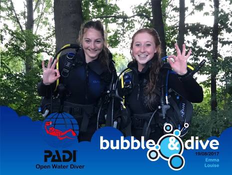 Proficiat Emma en Louise met het behalen van jullie Open Water Diver brevet in onze duikschool in Gent!