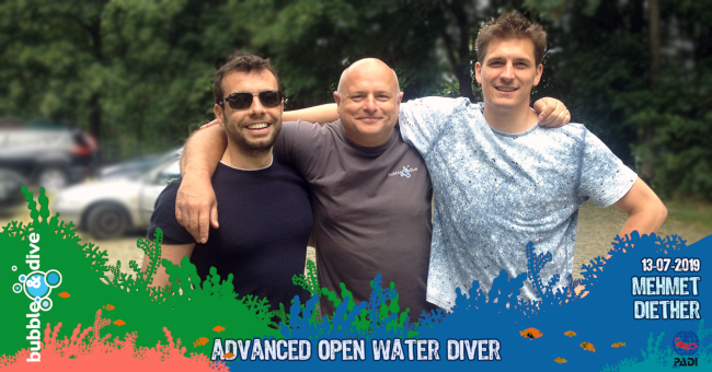 Congratulations to Mehmet and Diether for completing the PADI Advanced Open water Diver Course with Bubble and Dive, Ghent