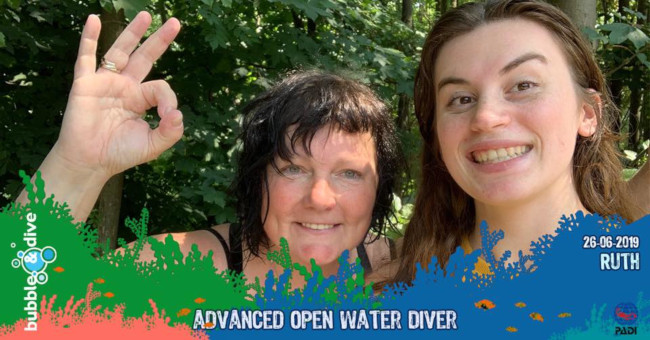 Proficiat Ruth met het behalen van je PADI Advanced Open Water Diver brevet!