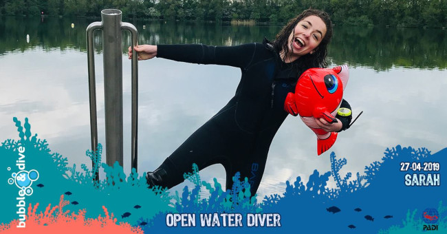 Proficiat Sarah met het behalen van je PADI Open Water Diver brevet!