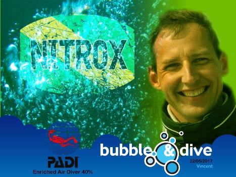 Proficiat Vincent met het behalen van je Nitrox brevet!